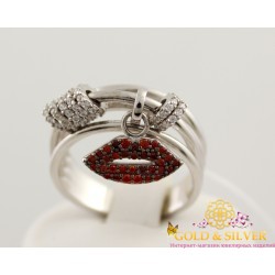 Серебряное женское кольцо губки кв14392с